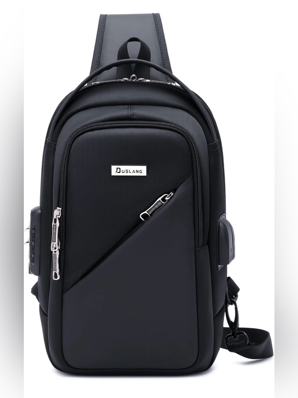 Black Men's Crossbody Sling Bag